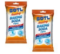 SOTL® X2 Baking Soda Cleaning Wipes Multi-Purpose Deodorising & Stain Removal Wipes Fresh Scent, Safe for Kitchen, Bathroom, & Household Surfaces 40 Wipes