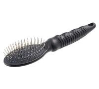 SOTNOS Single Sided Pin Brush for Dogs & Cats - Grooming Brush with Non-Slip Handle - Detangling, Shedding & Coat Care Tool - Ideal for Short to Long Hair - Available in Small & Large - Black_Small