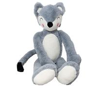 SOTNOS SNOW FOX DOG PUPPY SOFT PLUSH SQUEAKY TOY CUDDLE BUDDY (GREY)