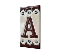 Soto M-8 Spanish Hand-painted Ceramic 11 x 5.5 cm or 2.16 x 4.33" Number Tiles (Letter A tile)