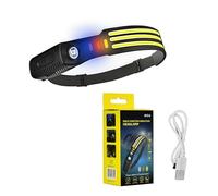 Sotoboo Headlamp LED Rechargeable USB Bright Head Torch Bright 350 Lumen Head Torch 230° COB Sensor Headlamp 5 Light Modes Lightweight Waterproof Headlight for Fishing Hiking Trekking