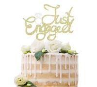 Sotpot 1 Pack Just Engaged Cake Topper Gold Glitter We're Engaged Cake Pick Engagement Party Decorations for Bridal Engagement Wedding Party Cake Decoration