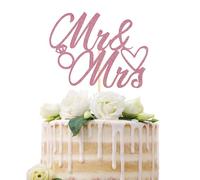 Sotpot 1 Pack Mr Mrs Cake Topper, Pink Glitter Love Mr Mrs Cake Pick Wedding Party Decorations Bridal Shower Wedding Cupcake Decoration Party Supplies