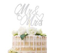 Sotpot 1 Pack Mr Mrs Cake Topper Silver Glitter Love Mr Mrs Cake Pick Wedding Party Decorations Bridal Shower Wedding Cupcake Decoration Party Supplies