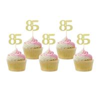 Sotpot 30PCS Gold Glitter 85th Birthday Cupcake Toppers Cheers to 85 Years Cupcake Picks for 85th Birthday Anniversary Party Decorations
