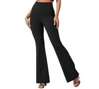 SotRong Flared Work Trouesrs Women Stretchy Bootcut Dress Pants Business Casual Leisure Trouser with Pockets High Waist Pull On Office Slacks Trouser Style Yoga Workout Pant Black XL