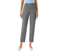 SotRong High Elastic Waisted Tapered Leg Office Trousers for Women Professional Ankle Length Work Pants with Pockets Comfortable Stretch Elegant Dress Slacks Business Formal Career Bottoms Grey XL