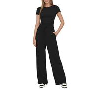 SotRong Summer 2 Piece Outfits Women High Elastic Wide Leg Trousers and Crop Top Set Cozy Lounge Wear Sets Full Tracksuit Activewear Casual Leisure Wear Sets Black L