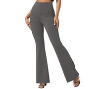 SotRong Women's Pull-On Skinny Flare Dress Pants with Pockets Stretchy Bootcut Work Slacks High Waist Tummy Control Business Casual & Formal Office Trousers Trousers Style Leggings Dark Grey XL