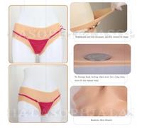 SoTUCR Crossdressing Padded Silicone Panties Soft Hips Shaper Padded Pants Butt Shaper Triangle Panty for Transgender Women,Color 1,BasicM