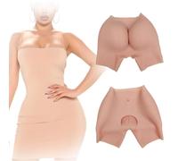SoTUCR Crossdressing Silicone Fake Butt Panties Hip Enhance Open Crotch Underwear High Waist Male To Female Panty for Women,Color 1,one size