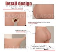 SoTUCR Full Silicone Open-Crotch Panties Hip Lifter Shaper Push Up Shorts Huge Butt Enhancer Control Panty for Crossdresser,Color 2,One Size