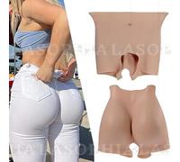 SoTUCR Open Crotch Silicone Fake Butt Panty Female Hip Enhancer Shapewear Breathable Padded Push Up Panties for Transgender,Color 1,L