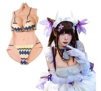 SoTUCR Realistic Boobs Tits Silicone Bodysuits C Cup Apparel Male To Female Fake Breast Forms Triangle Jumpsuit for Cosplay,Color 2,Gel Basic C Cup
