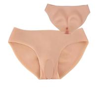 SoTUCR Realistic Female Padded Silicone Panties Butt Lifter Shaper Shorts Hip Enhancer Underwear for Transgender Cosplay,Color 1,Upgraded
