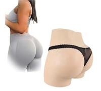SoTUCR Realistic Silicone Buttock Panties Fake Vagina Hip Lifting Panty Padded Push Up Underwear for Drag Queen Transgender,Color 1,UpgradeM