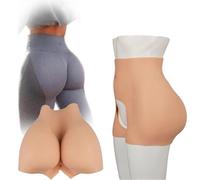 SoTUCR Realistic Silicone Fake Buttock Panty Open Croth Shaper Panties Hips Lifting Breathable Shapewear for Cosplay Woman,Color 3,one size