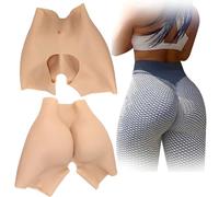 SoTUCR Realistic Silicone Hip Pants Open Crotch Butt Enhancer Panties Breathable Shaper Push Up Underwear for Cosplay Women,Color 3,1.2cm