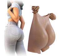 SoTUCR Realistic Silicone Open Crotch Panties Butt Shaper Control Underwear Padded Enhancer Shapewear for Transgender Women,Color 1,0.8THICKNESS