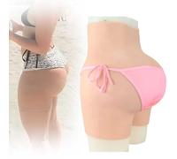 SoTUCR Realistic Silicone Panties Fake Butt Thicken Push Up Panty Men's Hiding Gaff Boxer Briefs for Drag Queen Transgender,Color 2,Upgraded