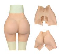 SoTUCR Realistic Silicone Panties Hip Shaper Enhancer Underwear Buttock Padded Open Crotch Pants for Crossdressers Cosplay,Color 2,0.8cm
