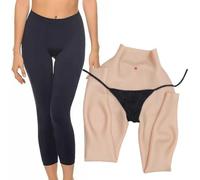 SoTUCR Silicone Ankle Length Panties Fake Vagina Buttock Shaper Panty High Waist Thicken Push Up Boxer Briefs for Drag Queen,Color 2,Basic