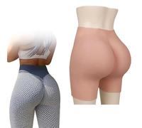 SoTUCR Silicone Fake Butt Panties Open Crotch Thick Buttock Enhancer Panty Hips Lifting Padded Underwear for Crossdressers,Color 3,One Size