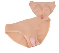 SoTUCR Silicone Fake Pussy Panties Hips Lifting Shaper Enhancer Push Up Shorts Female Hiding Gaff Triangle Briefs for Women,Color 1,Basic