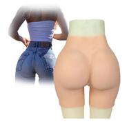 SoTUCR Silicone Open Crotch Butt Pants Hip Lifter Shaper Shorts Fake Ass Buttock Pads Control Panty for Women Crossdresser,Color 1,M