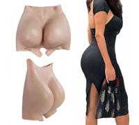 SoTUCR Silicone Open Crotch Panties Fake Buttock Enhancer Underwear Padded Body Thicken Push Up Underwear for Crossdressers,Color 3,M