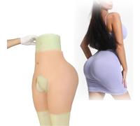 SoTUCR Silicone Open Crotch Panty Buttock Control Shorts Boxer Briefs Hip Enhancer Shaper Push Up Panties for Crossdresser,Color 3,Thicken hips 0.8cm