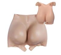 SoTUCR Silicone Open Crotch Shorts Huge Hip Enhancer Underwear Butt Lifter Control Enhancer Panties for Women Crossdresser,Color 2,S