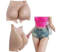 SoTUCR Ultra Realistic Silicone Buttock Panties Obvious Thicke Hips Open Crotch Breathable Panty for Cosplay Crossdresser,Color 2,M