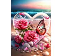 SOTYIOO Diamond Painting Kits for Adults.Butterfly and Flowers Diamond Art Full Drill Round Gem Art 5D Diamond Dots Suitable Home Wall Decor 12x16inch