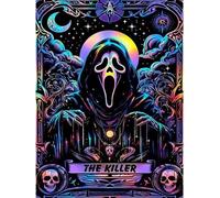 SOTYIOO Halloween Diamond Art Kits for Adults. Halloween Diamond Painting kit for Adults Full Drill Round Gem Art 5D Diamond Dots Suitable Home Wall Decor 12x16inch