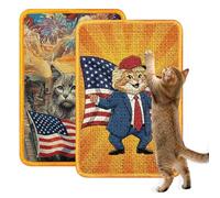 Soubeoii 2-Pack Sisal Cat Scratcher 24x16 in Cat Scratching Mat - Art Wall Cats Scratcher with Adhesive Hook Loop Tape for Indoor Cats, Durable Wall Mounted Cat Scratch Pad to Protect Couch and Carpet