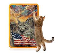 Soubeoii Sisal Cat Scratcher 24x16 Inch Cat Scratching Mat - Art Wall Cats Scratcher with Adhesive Hook Loop Tape for Indoor Cats, Durable Wall Mounted Cat Scratch Pad to Protect Couch and Carpet