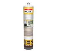 Soudal 290ml Wood & Parquet Sealant Eco-Friendly Acrylic Polymer Solvent-Free Silicone-Free Crack Resistant & Paintable Sealant for Floor Joints, Skirting & Timber Projects Pearl Light grey