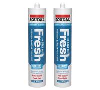 Soudal 2PK Stay Fresh Acetoxy Silicone Ice White 290ml