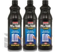 Soudal 3 PCS PVCu Solvent Cleaner 1Litre Bottles Fast-Acting, Non-Smear Plastic & Window Frame Restorer Removes Ingrained Dirt, Grease & Marks For Baths, Cladding, Trim & Garden Furniture