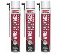 Soudal 750ml Champagne Gap Filler Expanding Foam Handheld Spray with Nozzle & Gloves (1)