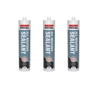 Soudal All Weather Sealant Clear 290Ml-Weatherproof, High-Performance - Pack Of 3