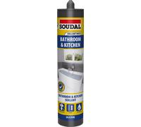 Soudal Bathroom & Kitchen Silicone Sealant Brilliant White 290Ml 159279