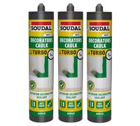 Soudal Decorators Caulk White Turbo - Fast Drying Acrylic Sealant 290ml | Paintable in 10 Minutes | Flexible Gap Filler for Walls, Ceilings & Skirting Boards | Smooth Professional Finish (3)