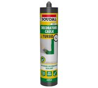 Soudal Decorators Caulk White Turbo - Fast Drying Acrylic Sealant 290ml | Paintable in 10 Minutes | Flexible Gap Filler for Walls, Ceilings & Skirting Boards | Smooth Professional Finish (1)