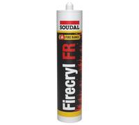Soudal Firecryl FR Fire Resistant Acrylic Silicone Sealant and Filler 4Hour Cartridge 310ml | Fir Penetration Of Smoke And Fire Sealing Compound For Cracks in Concrete and Plaster (Grey)