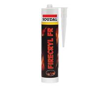 Soudal Firecryl FR Fire Resistant Acrylic Silicone Sealant and Filler 4Hour Cartridge 310ml | Fir Penetration Of Smoke And Fire Sealing Compound For Cracks in Concrete and Plaster (White)