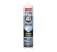 Soudal Fix All Crystal Clear 100% Transparent Neutral Silicone Sealant Adhesive