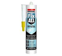Soudal Fix ALL Crystal Clear Sealant and Adhesive | Highly flexible and Virtually Odourless - Suitable for Bonding, Sealing and Filling in Sanitary Applications - 290ml