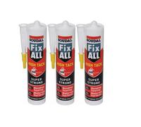 Soudal Fix All High Tack Hybrid Sealant & Adhesive White 290Ml Pack Of 3